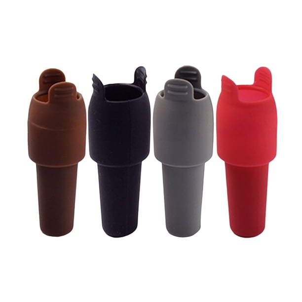 4 tapones de silicona para vino con asa, a prueba de fugas, de grado alimenticio, universales, para botellas de cerveza, champán y copas, suministros de cocina.