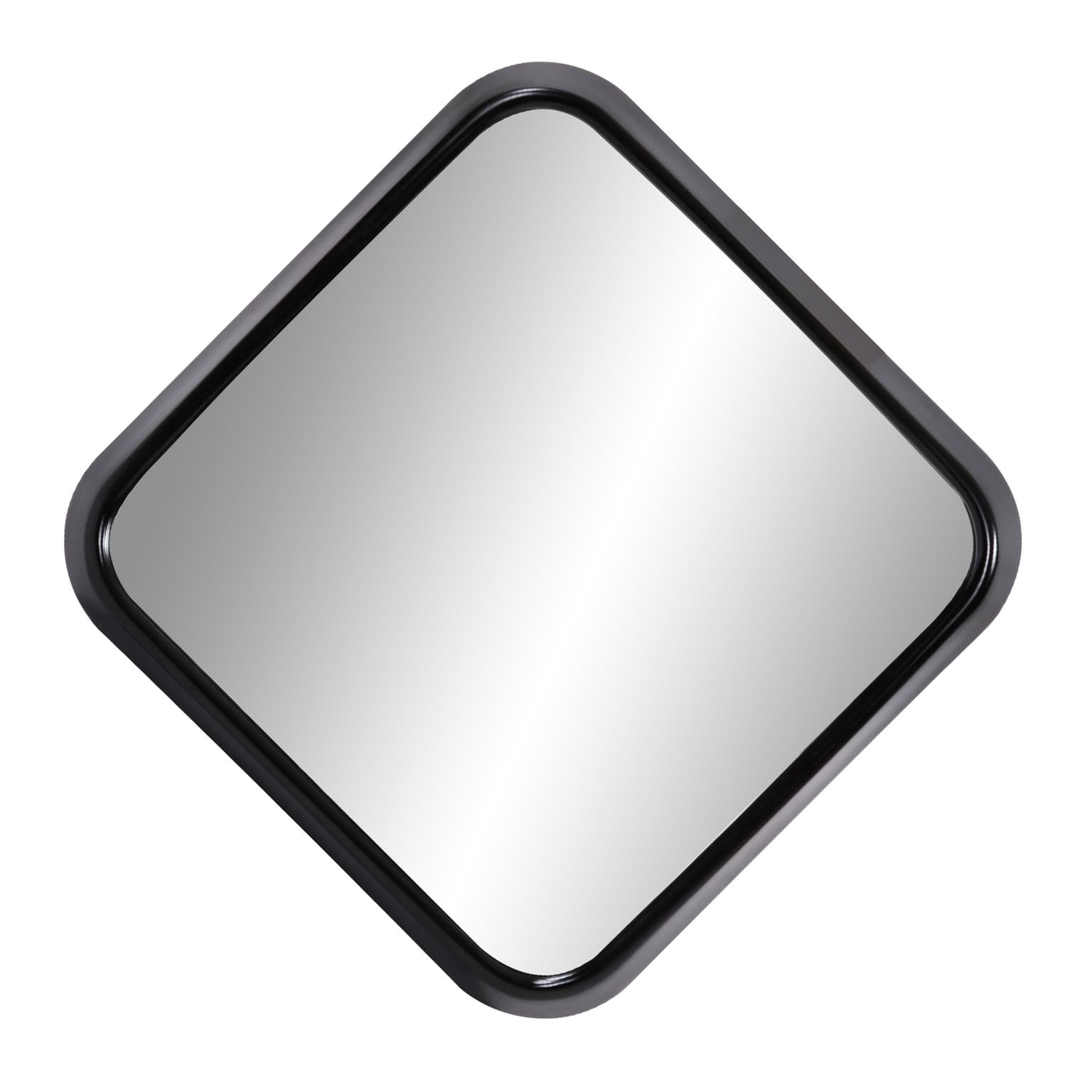 Tyler Dillon Black Contemporary Curved Square Framed Wall Mirror 16.5"H x 16.5"W