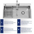 thumbnail image 4 of MEANDAROL 32-inch Drop-In Kitchen Sink,Including Accessories,Single Bowl,Stainless Steel with Nano-Coating，Net Content: 17LB, 4 of 9