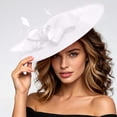 thumbnail image 2 of Wide Brim Derby Hat for Women - Elegant Kentucky Fascinator,Bridal Wedding Tea Party Formal Top Hats, 2 of 5