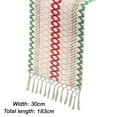thumbnail image 4 of Table for Home Decor with Tassels 72 Inches Long Farmhouse Rustic Table Runner Cream & Brown Macrame Burlap Fall Table Decoration for Living Room Bridal Shower (12x72 Inches), 4 of 5