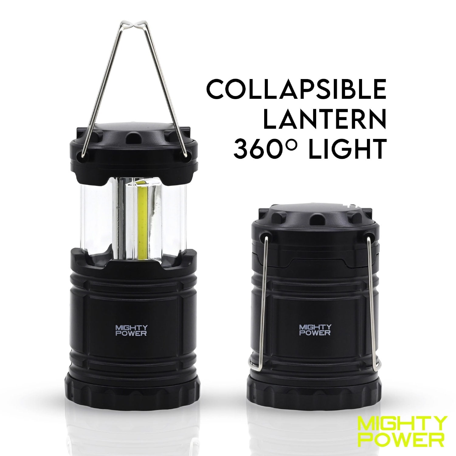 Mighty Power Ultra Bright Collapsible Camping LED Lantern, Black