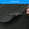 thumbnail image 4 of TeqHome Black Rubber Car Floor Mats - All Weather Deep Dish Automotive Floor Mats, Heavy Duty Trim to Fit Design, Front & Rear Liners for Cars Truck Van SUV, 4 of 8
