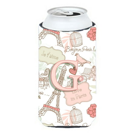 

Caroline s Treasures CJ2002-GTBC Letter G Love in Paris Pink Tall Boy Hugger Tall Boy multicolor