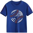 thumbnail image 4 of GBSYEWXS Toddler Child Boys Tops Quick Dry Breathable Baseball Print T-Shirts Short Sleeve Crew Neck Size 3-4 Years Blue Tee, 4 of 4