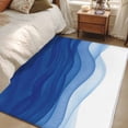 thumbnail image 4 of Ombre Blue Waves Area Rugs 4'x6', Washable Small Throw Rugs for Office Bathroom, Abstract Art Gradient Modern Indoor Outdoor Rug Non-Slip Low Pile Carpet Runner Reversible Floor Mats, 4 of 8