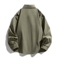 thumbnail image 5 of LODIENY Mens Big and Tall (M-5XL) Jacket Classic Fit Collared Outdoor Windbreaker Relaxed Fit Snap Button Coat with Zipper Pockets Army Green XXXXXL, 5 of 5
