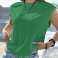 thumbnail image 2 of qolati Womens Tank Tops Casual Crewneck Cap Sleeve Tunic T-Shirt Summer Loose Fit Sleeveless Going Out Basic Blouse, 2 of 6