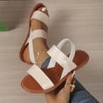 thumbnail image 4 of Hopeusnice Sandals for Women Trendy Non-Slip Breathable Women's Sandals Flat Heel PU Materials Summer Shoes Open Toe Soft Roman Boho Style Shoes for Beach Outdoor Shoes Beige 38, 4 of 9