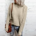 thumbnail image 2 of Winter Womens Solid Color High Neck Loose Long-Sleeved Side Zipper Sweater, 2 of 9
