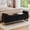 Balck, variant on Aemeios 62.5"W Teddy Storage Bench for Bedroom End of Bed with Zippered Pockets and Detachable Cylindrical Pillows, Beige