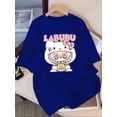 thumbnail image 5 of Camiseta casual con estampado de dibujos animados de Labubu, camiseta de manga corta con cuello redondo de poliéster 100% para primavera/verano/otoño, camiseta para adultos de tela de punto, 5 of 5