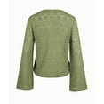 thumbnail image 4 of Fall Clothes For Women, Sweaters Women Prime Wardrobe Women's Clothing Women's Fashion Knitted V-Neck Hollowed Out Drawstring Flared Sleeve Jumper Knit Cutout Flare Sweater (M, Green) TBKOMH, 4 of 5