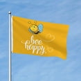 thumbnail image 3 of Bee Happy Flag 3x5 Ft Outdoor Indoor With Grommet Garden Yard Banner Decorative Sign, 3 of 6