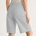 thumbnail image 5 of Women's Bermuda Long Shorts with Pockets, 9" Wide Leg Knee Length Shorts for Women, Walking Casual Workout Bottoms, 5 of 7