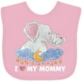 thumbnail image 3 of Inktastic I Love My Mommy Cute Elephants with Moon and Stars Boys or Girls Baby Bib, 3 of 4