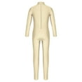 thumbnail image 6 of iiniim Kids Boys Girls Mock Neck Long Sleeve Unitard Leotard Full Length Body Suit Jumpsuit Dance wear Beige 5-6, 6 of 7