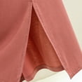 thumbnail image 5 of Fengqque Women Modal Nightgowns U Neck Short Sleeve Side Slit Loose Solid Color Midi Nightgown Pink XL, 5 of 5
