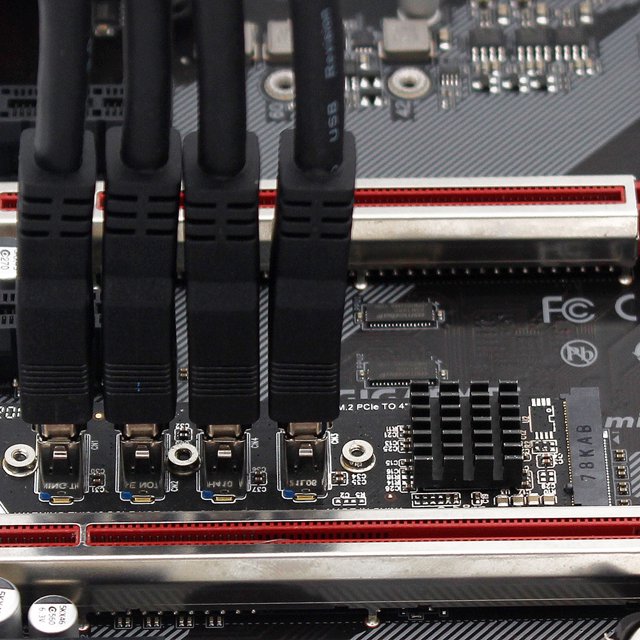 Tarjeta Vertical M.2 Mkey a 4 PCI-E Riser Card Tarjeta de expansión USB3.0 de alta velocidad para computadoras de escritorio