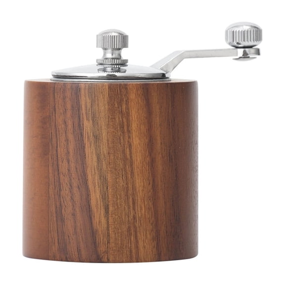 Vintage Solid Wood Pepper Mill Hand Crank Grinder with Adjustable Ceramic Burrs, Refillable Spice Grinder for Fresh Seasoning, Ideal for Home Cooking Restaurant Use and Table Setting
