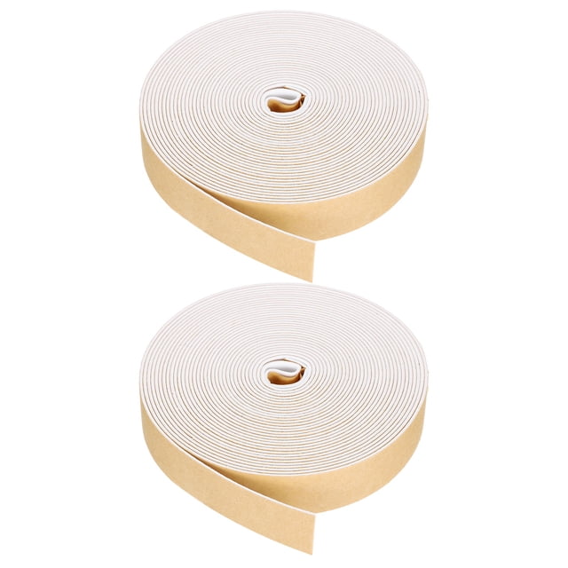 Cinta de Aislamiento de Espuma Uxcell, 2 Pcs 1-3/16" x 3/32" x 32.8FT Tira de Sellado Adhesiva para Puertas para Insonorización de Ventanas y Sellado de Aire Acondicionado, Blanca