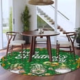thumbnail image 3 of St Patrick's Day Round Area Rug 8Ft Washable Large Circle Rugs for Living Room Dorm, Lucky Gnomes Shamrock Balloon Green Plaid Non-Slip Carpet Floor Mats Indoor Outdoor Carpet Runner Home Decor, 3 of 8