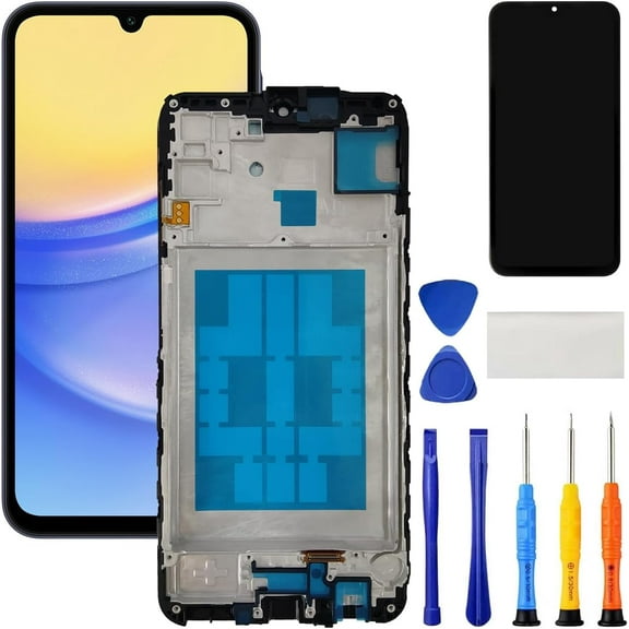 for Samsung A15 5G Screen Replacement for Samsung Galaxy A15 Screen Replacement with Frame for Samsung A15 4G A155 / 5G A156u A156w s156vl LCD Touch Display Digitizer Assembly with Repair Kits