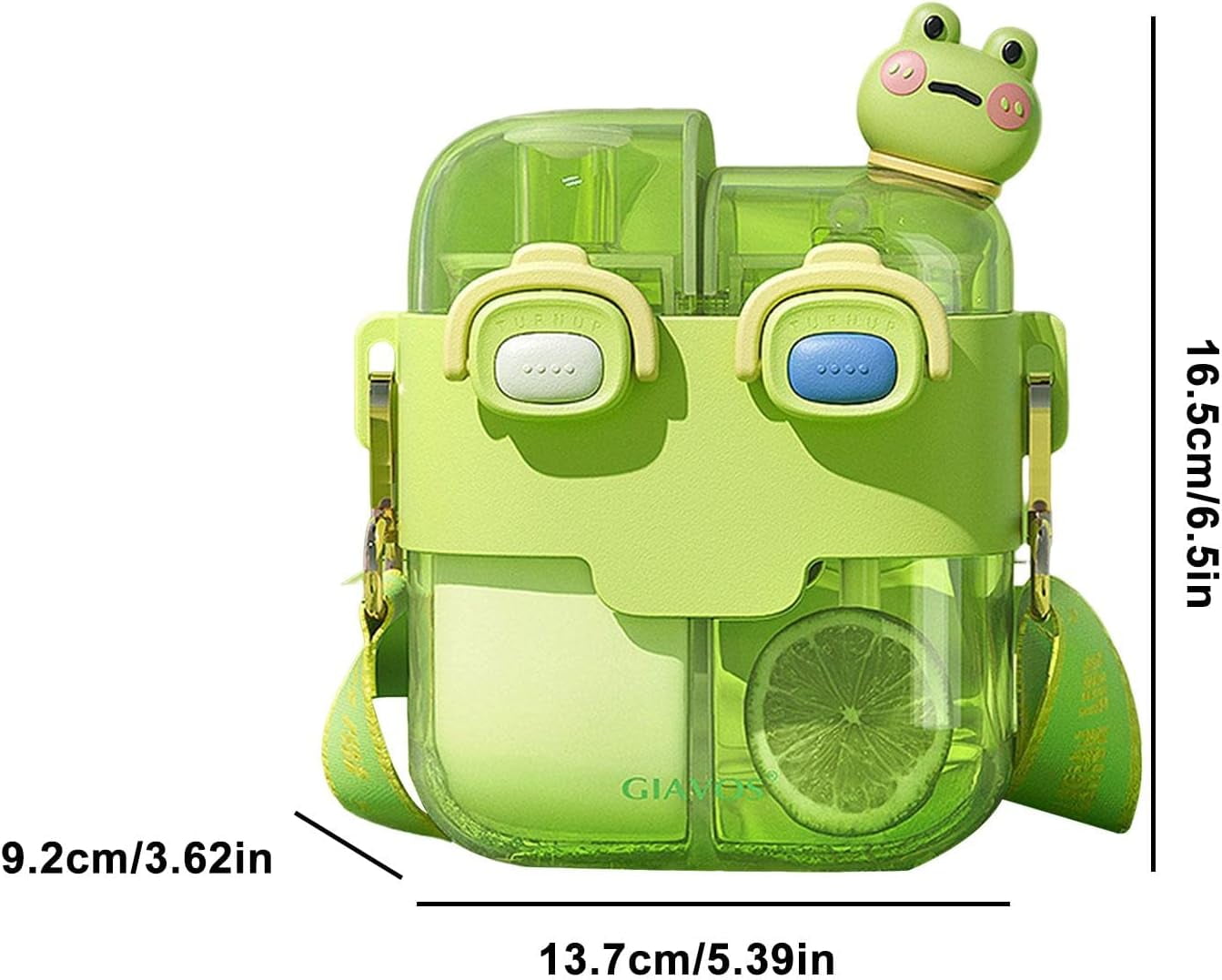 Kawaii Water Bottle Cute Water Bottles with Straw, Double Chamber