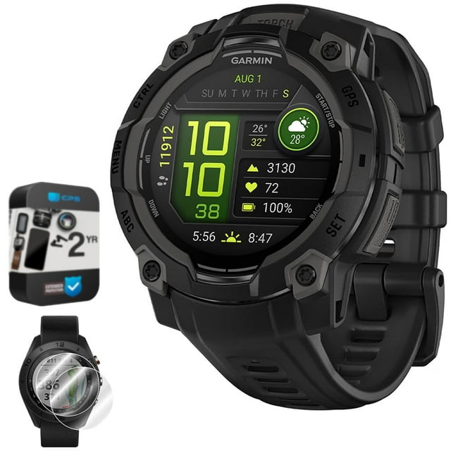 Reloj inteligente Garmin Instinct 3 con pantalla AMOLED de 45 mm, negro