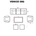 thumbnail image 3 of TK Classics Venice 8 Piece Outdoor Sectional Set with Vienna Fire Pit Table, 3 of 5