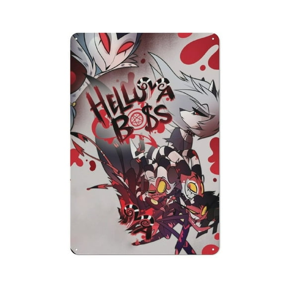 Helluva Boss Anim Manga Hanging Picture Tin Hanging Picture Wall Poster Metal Painting Creativity Poster Home Decor Painting Anime Goods Gift 30x20cm