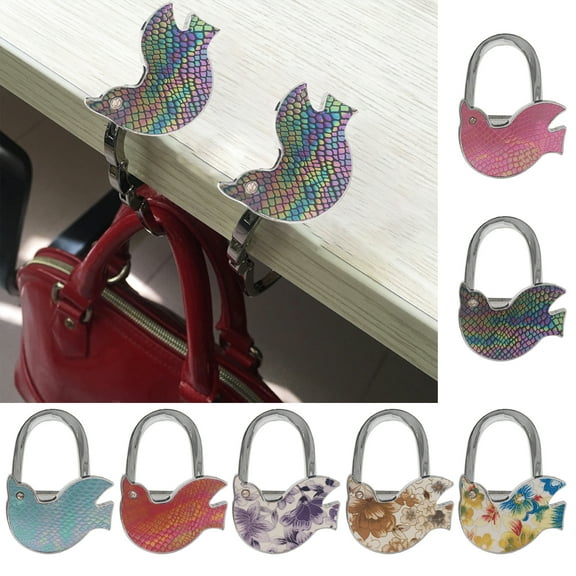 Visland Bird Design Foldable Handbag Hanger Folding Purse Table Hook Holder