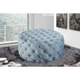 thumbnail image 4 of Meridian Furniture Addison Button Sky Blue Velvet Ottoman and Bench, 4 of 4