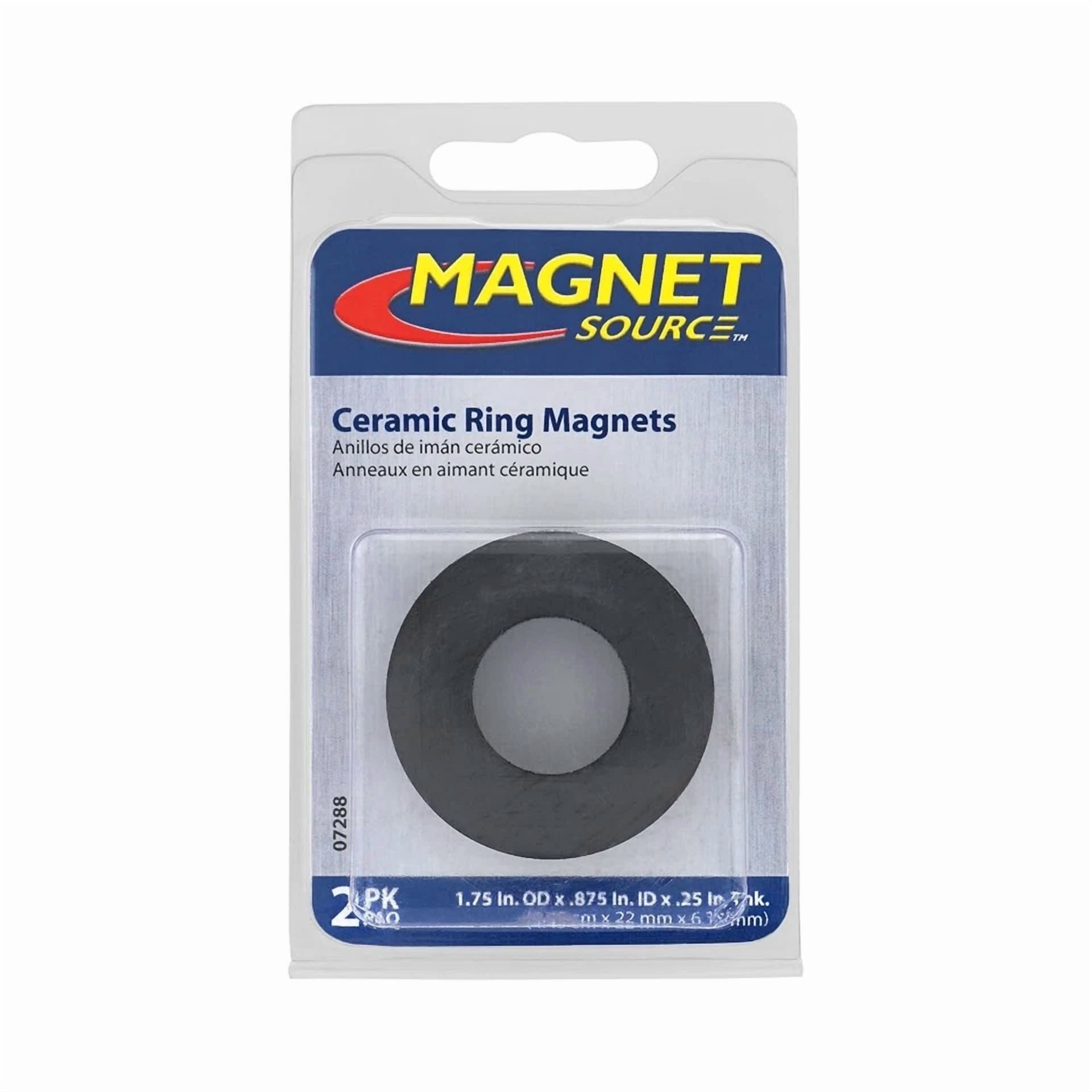 2 Pack Ceramic Ring Magnets Ferrite Strong Magnetic Material Free& Fast Shipping