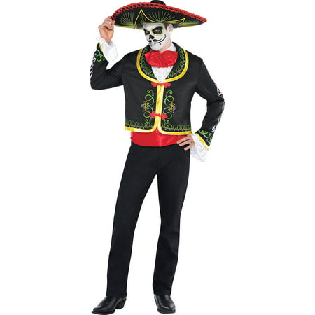 AMSCAN Day of the Dead Sombrero Senor Halloween Costume for Men, Standard, with Included