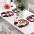 thumbnail image 6 of Ryvnso Heart on Checkered Grid Pattern Round Plate Mats Dining Table Placemat 1 Piece for Holiday Decoration, 6 of 7