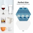 thumbnail image 6 of Honeii Sea Underwater Animals print Leather Coaster Set of 4, ideal for safeguarding your furniture from drinks spills and effortless cleanup-Hexagon, 6 of 6