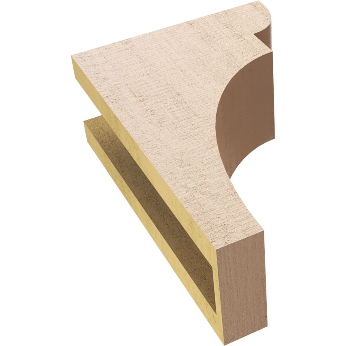 4"W x 8"D x 12"H Classic Yorktown Rough Cedar Woodgrain TimberThane Corbel, Primed Tan