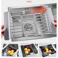 thumbnail image 3 of Expandable Dish Drying Rack Over The Sink Dish Basket Drainer with Telescopic Arms Functional Kitchen Sink Organizer for Vegetable (8"-17") x 3.6" x 9", 3 of 11