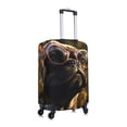 thumbnail image 3 of Daiia Pug Wearing Sunglasses Flowers Luggage Cover, Thickened Washable Travel Luggage Covers, Elastic Unique Baggage Covers for 18-20 inch Luggage-Medium, 3 of 9