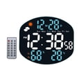 thumbnail image 2 of Reloj de pared digital con alarma y temporizador, multifuncional, decorativo, moderno, con controlador, para escritorio, oficina, mesita de noche, Azul, 2 of 8