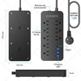 thumbnail image 5 of Boparte EL08 Multicontacto de 8 tomas con usb color negro largo del cable de 1.2m 10A, 5 of 5