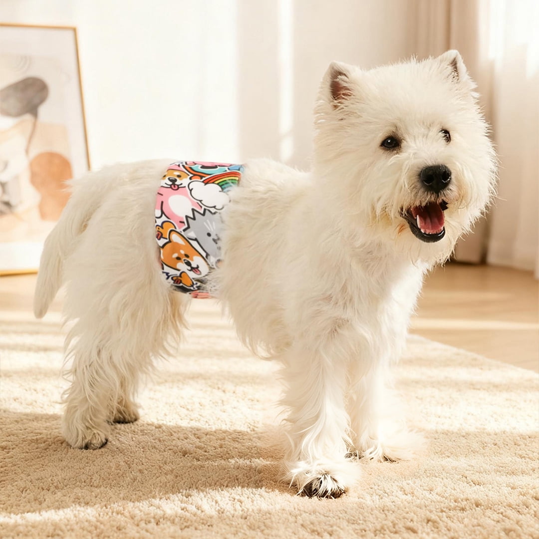 Bella & Pal × PJai & Friends Male Dog Diapers, 3-Pack, Highly Absorbent Washable Diapers for Small Dogs, Leak-Proof Puppy Diapers, XL