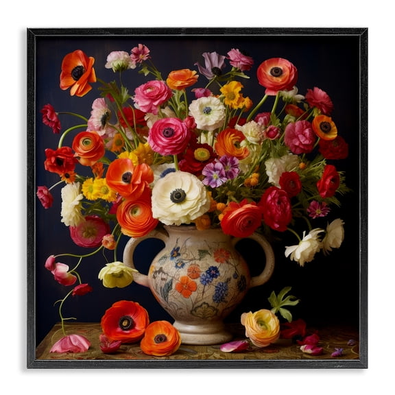 Stupell Industries Eclectic Harmonious Bouquet Composition Black Framed Giclee Art, 12 x 12, by Lazar Studio