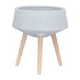 thumbnail image 3 of S/2 11/15" TERRAZZO PLANTER W/ WOOD LEGS, GRAY 06820, 3 of 9