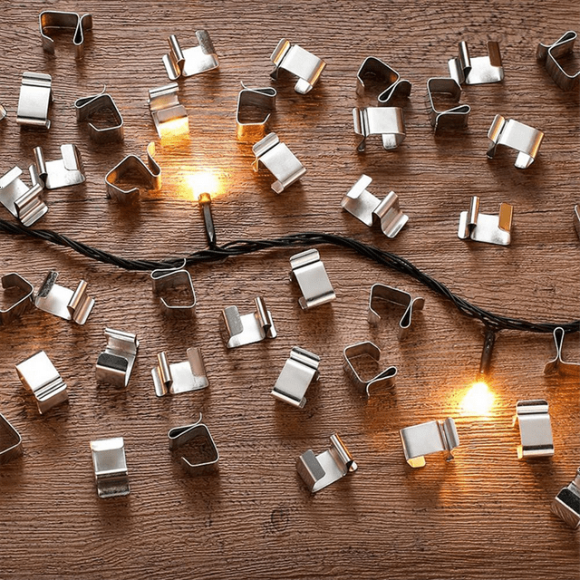 50PCS Gutter Clips for Hanging Outdoor Lights Christmas Light Clips for Outside String Lights Weatherproof Gutter Clips