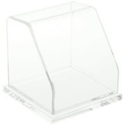 Plymor Clear Acrylic Slanted Front Display Case with Base, 4" x 4" x 4"