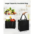 thumbnail image 2 of Triani 2Pcs Baginsulated Tote Bags With Sturdy Zipper Foldable Cooler Bag Reusable Cooler Bags Heavy Duty Insulated Shopping Bag for Hot Cold Food (Black), 2 of 7