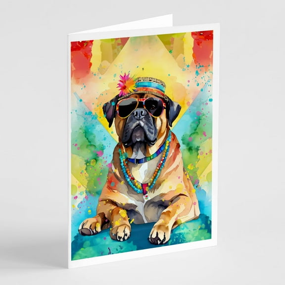 Cane Corso Hippie Dawg Greeting Cards Pack of 8 7 in x 5 in