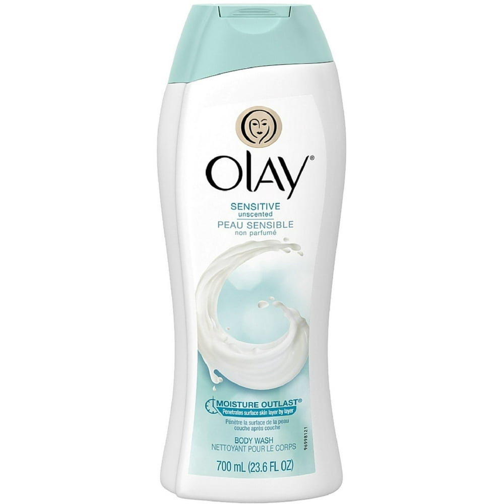 OLAY Sensitive Body Wash, Unscented 23.60 oz (Pack of 3)